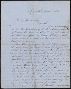 Letter from J. M. Flint, Randolph, to William Lloyd Garrison, Dec. 2, 1853
