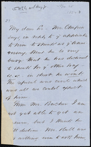 Letter from Sydney Howard Gay, to William Lloyd Garrison, April 25, [1854]