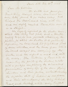 Letter from Sallie Holley, Dover, [N.H.], to William Lloyd Garrison, Feb. 26th, 1855