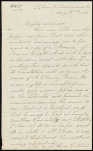 Letter from Amos Gilbert, Salem, [Ohio], Columbiana Co[unty], to William Lloyd Garrison, Aug. 16th, [18]55