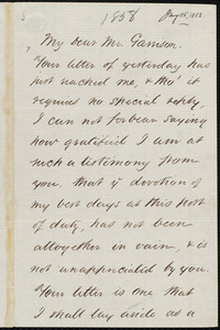 Letter from Sydney Howard Gay, New York, to William Lloyd Garrison, Jan'y 16th, 1858