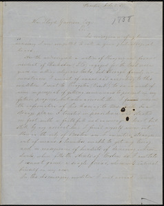 Letter from Louis Grabord, Boston, [Mass.], to William Lloyd Garrison, Febr[uary] 3, [18]58