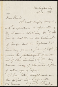 Letter from Joshua Reed Giddings, Washington City, [D.C.], to William Lloyd Garrison, April 11, 1858