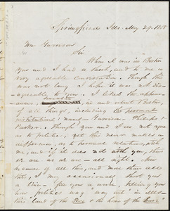 Letter from William Henry Herndon, Springfield, Ill[inois], to William Lloyd Garrison, May 29, 1858