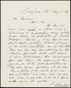 Letter from William Henry Herndon, Springfield, Ill[inois], to William Lloyd Garrison, Jan'y 28, 1859