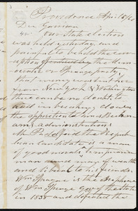 Letter from Asa Fairbanks, Providence, [R.I.], to William Lloyd Garrison, April 5 / [18]60