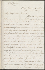 Letter from Mary Grew, 1709 Green St[reet], Phil[adelphi]a, [Pa.], to William Lloyd Garrison, Jan. 13th, 1861