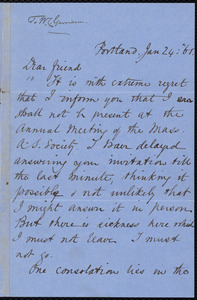Letter from Frederick Frothingham, Portland, to William Lloyd Garrison, Jan. 24, [18]61