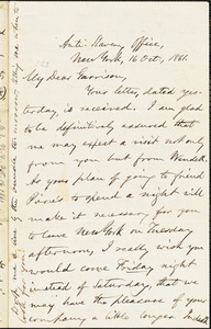 Letter from Oliver Johnson, Anti-Slavery Office, New York, to William Lloyd Garrison, 16 Oct. 1861