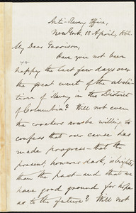 Letter from Oliver Johnson, Anti-Slavery Office, New York, to William Lloyd Garrison, 18 April 1862