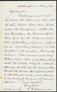 Letter from Charles Baldwin Sedgwick, Washington, [D.C.], to William Lloyd Garrison, 17 May [1862]