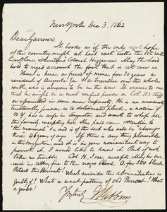 Letter from James Sloan Gibbons, New York, to William Lloyd Garrison, Dec. 3, 1862