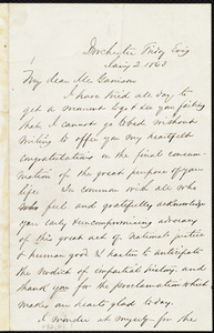 Letter from Charles Edward Hodges, Dorchester, [Mass.], to William Lloyd Garrison, Friday Eve[nin]g, Jan'y 2, 1863