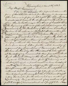 Letter from Thomas Garrett, Wilmington, [Delaware], to William Lloyd Garrison, 1 mo[nth] 5th [day] 1863