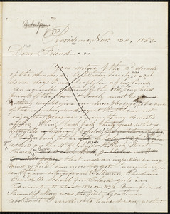 Letter from Asa Fairbanks, Providence, [R.I.], to William Lloyd Garrison, Nov. 30, 1863