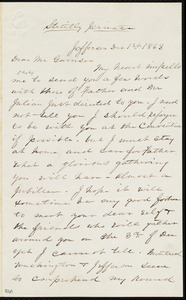 Letter from Lura Maria Giddings, Jefferson, to William Lloyd Garrison, Dec. 1st, 1863