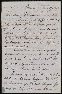 Letter from George Thompson, Glasgow, [Scotland], to William Lloyd Garrison, Dec. 19, 1863