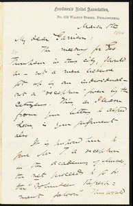 Letter from James Miller M'Kim, Philadelphia, [Pa.], to William Lloyd Garrison, March 8th, [1864]