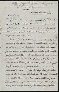 Letter from Francis William Newman, London, [England], to William Lloyd Garrison, October 14 / [18]64