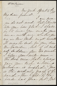 Letter from Rosalie DeWolf Hopper, New York, to William Lloyd Garrison, April 4th / [18]65