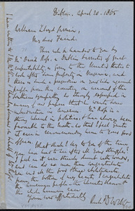 Letter from Richard Davis Webb, Dublin, [Ireland], to William Lloyd Garrison, April 20, 1865