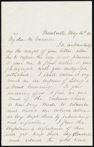 Letter from Elizabeth G. Huidekoper, Meadville, [Pa.], to William Lloyd Garrison, May 14th, [18]66