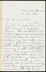 Letter from Frances Dana Gage, Lambertville, New Jersey, to William Lloyd Garrison, Jan. 23'd, 1867