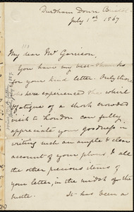 Letter from Mary Anne Estlin, Durdham Down, Bristol, [England], to William Lloyd Garrison, July 1st, 1867