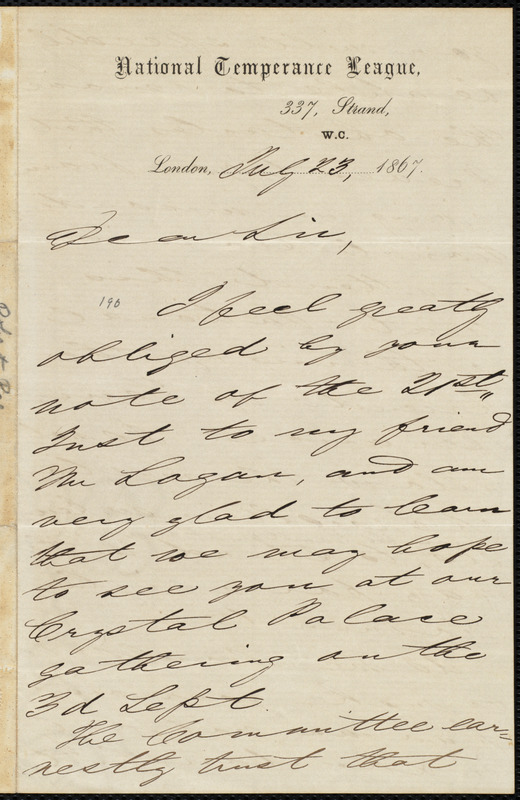 Letter from Robert Rae, London, [England], to William Lloyd Garrison ...
