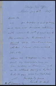 Letter from Frank Harrison Hill, London, [England], to William Lloyd Garrison, July 30, 1867
