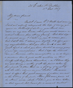 Letter from James Haughton, 35 Eccles St[reet], Dublin, to William Lloyd Garrison, 11th Oct. 1867