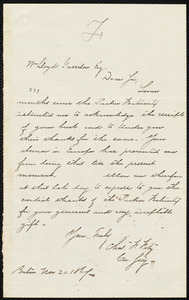 Letter from Charles F. Fitz, Boston, [Mass.], to William Lloyd Garrison, Nov. 20, 1867