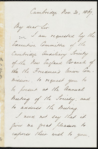 Letter from Charles Eliot Norton, Cambridge, [Mass.], to William Lloyd Garrison, Nov. 30, 1867