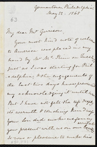 Letter from Mary Anne Estlin, Germantown, Philadelphia, [Pa.], to William Lloyd Garrison, May 22, 1868