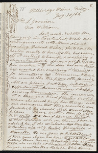 Letter from Henry Clarke Wright, Millbridge, Maine, to William Lloyd Garrison, Friday, July 10 / [18]68