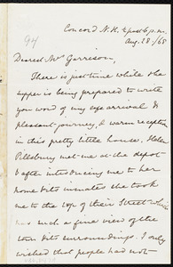 Letter from Mary Anne Estlin, Concord, N.H., to William Lloyd Garrison, 1/2 past 6 p.m., Aug. 28 / [18]68