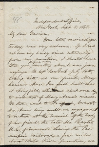 Letter from Oliver Johnson, Independent Office, New York, to William Lloyd Garrison, Sept. 8, 1868
