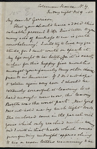 Letter from Mary Anne Estlin, Coleman House, N.Y., to William Lloyd Garrison, Friday night, Oct. 9, [18]68