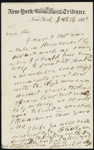 Letter from Horace Greeley, New York, to William Lloyd Garrison, Sept. 11, 1868