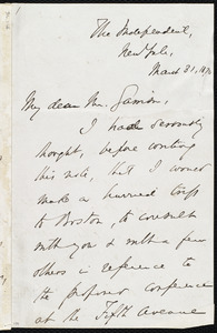 Letter from Theodore Tilton, New York, to William Lloyd Garrison, March 31, 1870