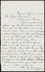 Letter from William N. Needles, Philad[elphi]a, [Pa.], to William Lloyd Garrison, Sept. 8, 1873