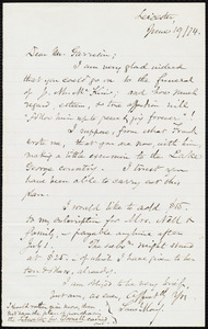 Letter from Samuel May, Leicester, [Mass.], to William Lloyd Garrison, June 19 / [18]74