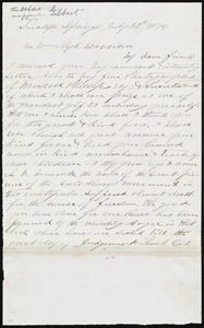 Letter from Oliver C. Gilbert, Saratoga Springs, to William Lloyd Garrison, July 22'd, 1874