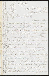 Letter from Mary Grew, 116 N. 11th St[reet], Phil[adelphi]a, [Pa.], to William Lloyd Garrison, March 17th / [18]75