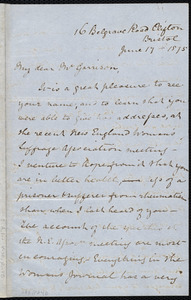 Letter from Mary Anne Estlin, 16 Belgrave Road, Clifton, Bristol, [England], to William Lloyd Garrison, June 17, 1875