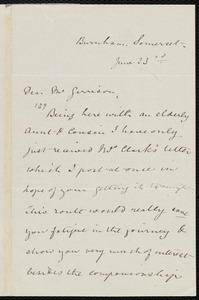 Letter from Mary Anne Estlin, Burnham, Somerset, [England], to William Lloyd Garrison, June 23rd, [1877]
