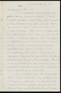 Letter from Samuel May, Leicester, [Mass.], to William Lloyd Garrison, Nov. 8, 1877