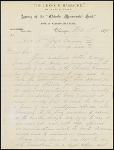 Letter from James Monroe Wells, Chicago, [Ill.], to William Lloyd Garrison, Feb. 10, 1878