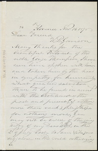 Letter from Elisha Livermore Hammond, Florence, to William Lloyd Garrison, Nov. 16, 1878