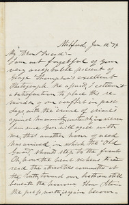 Letter from George Whittemore Stacy, Milford, [Mass.], to William Lloyd Garrison, Jan. 10, [18]79